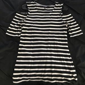 Off the Shoulder Black and White Top
